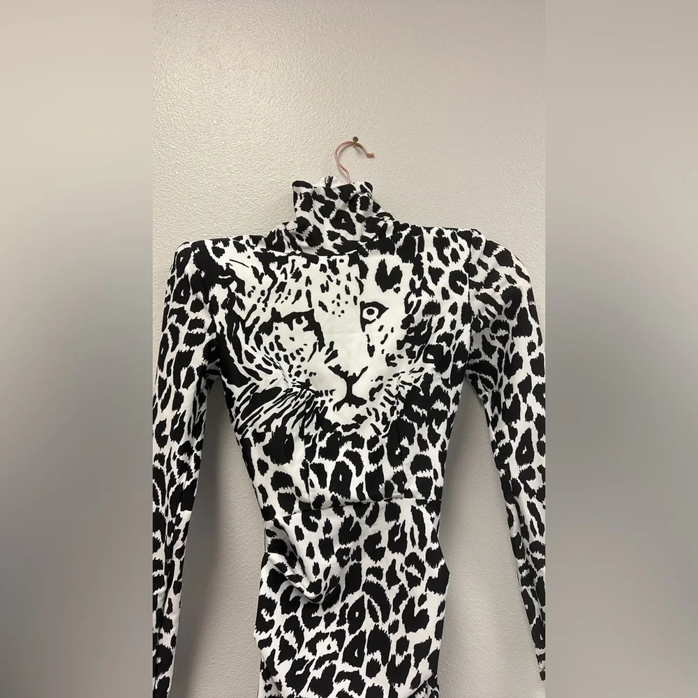 Black & White Ryan Leopard Night Out Dress - Picture 2 of 7